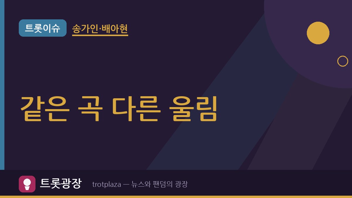 “첫 소절에 끝났다”…송가인·배아현 '한많은 대동강' 다른 울림, 송가인 9월 여자가수상 4위
