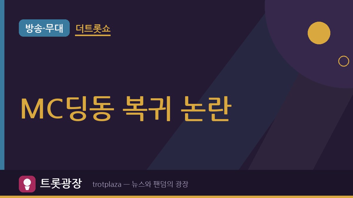 "리턴! 컴백!" MC딩동 '더트롯쇼' 복귀 논란…본방송 출연은 NO