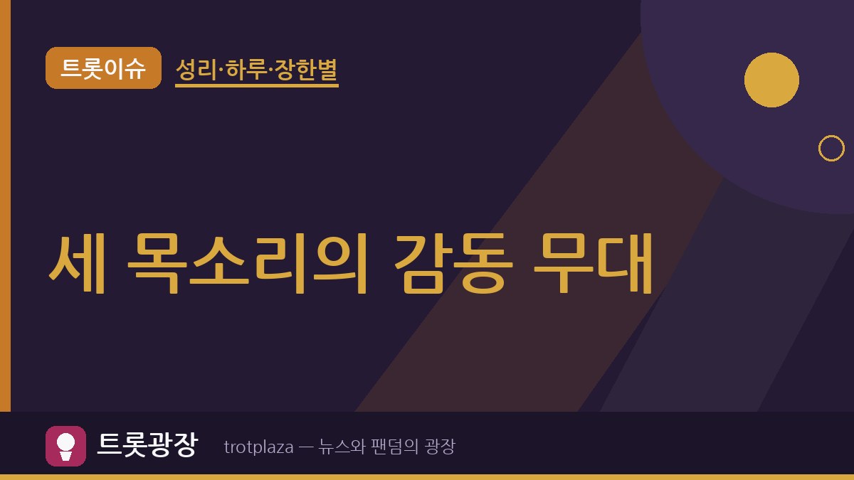 '사랑해요 그대를' 성리·하루·장한별 무대…'열린음악회' 이후 네오스타상 1위·8위·13위