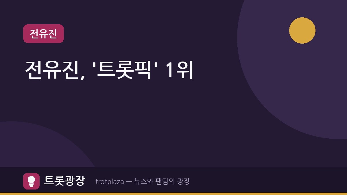 전유진, '트롯픽' 위클리 여자 가수 1위 차지 — 23만 6,990포인트로 압도적 선두