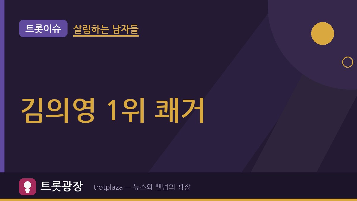 "김의영 제대로 대박났다"…여름 끝자락 바다 함께 가고 싶은 트로트 가수 1위