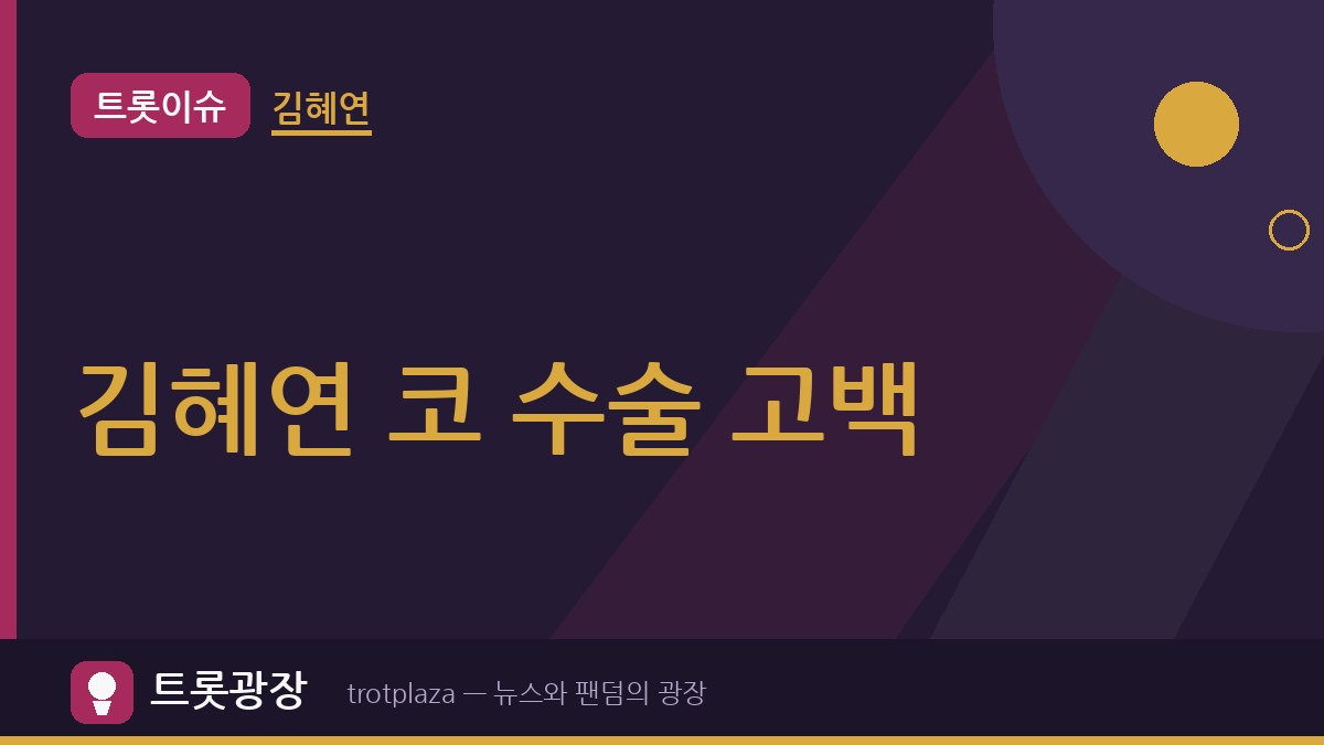 “코로 숨 쉴 수 없었다”…김혜연, 2년 전 코 재수술 뒤 축농증·악플 고백