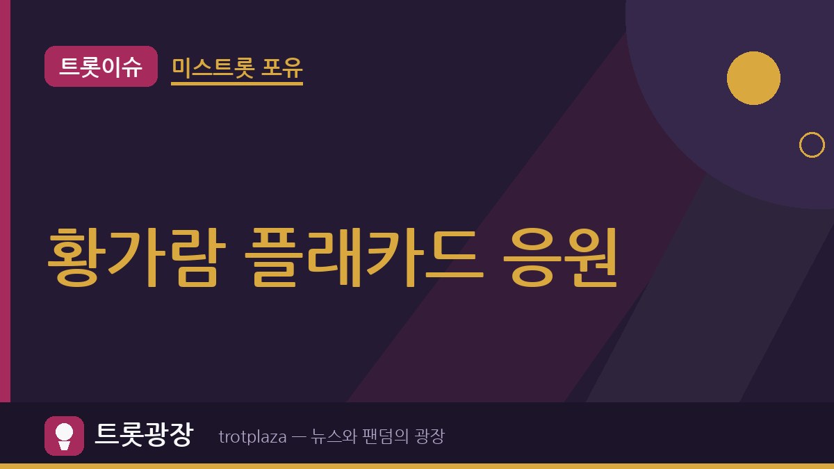 “저 어떻게 노래해요?!”… 황가람, ‘미스트롯 포유’ 플래카드 응원 속 ‘무시로’ 도전